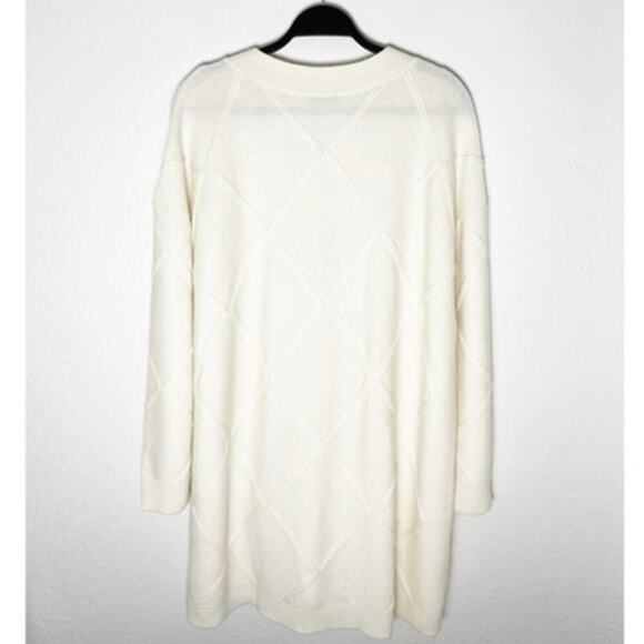 Talbots Womens Argyle Texture Cardigan Merino Wool Cashmere Sweater Cream NWT 2X - Picture 4 of 9